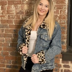 Cheetah fur lined jacket
